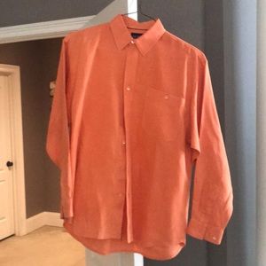 Men’s Indigo Palms long sleeve button down shirt